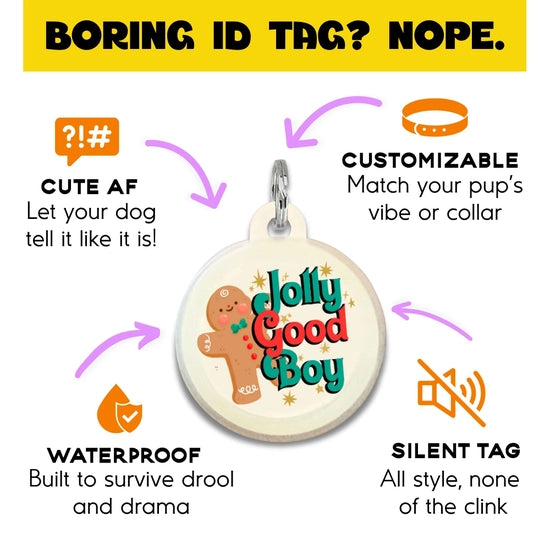 HOLIDAY COLLAR CHARM- JOLLY GOOD BOY
