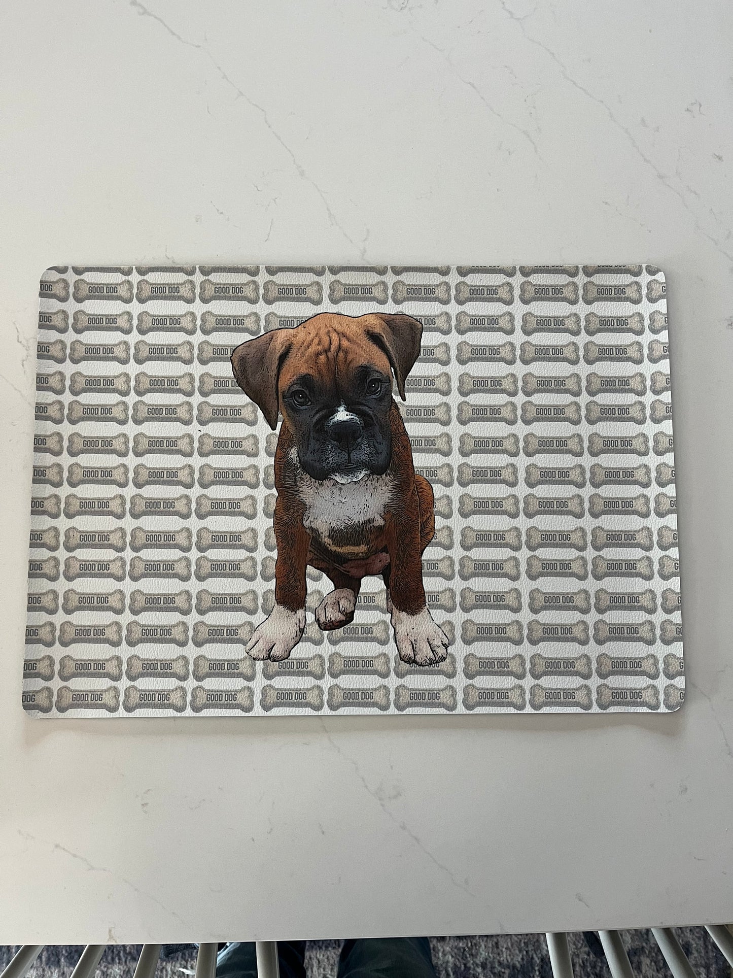 Boxer placemat or dog bowl mat