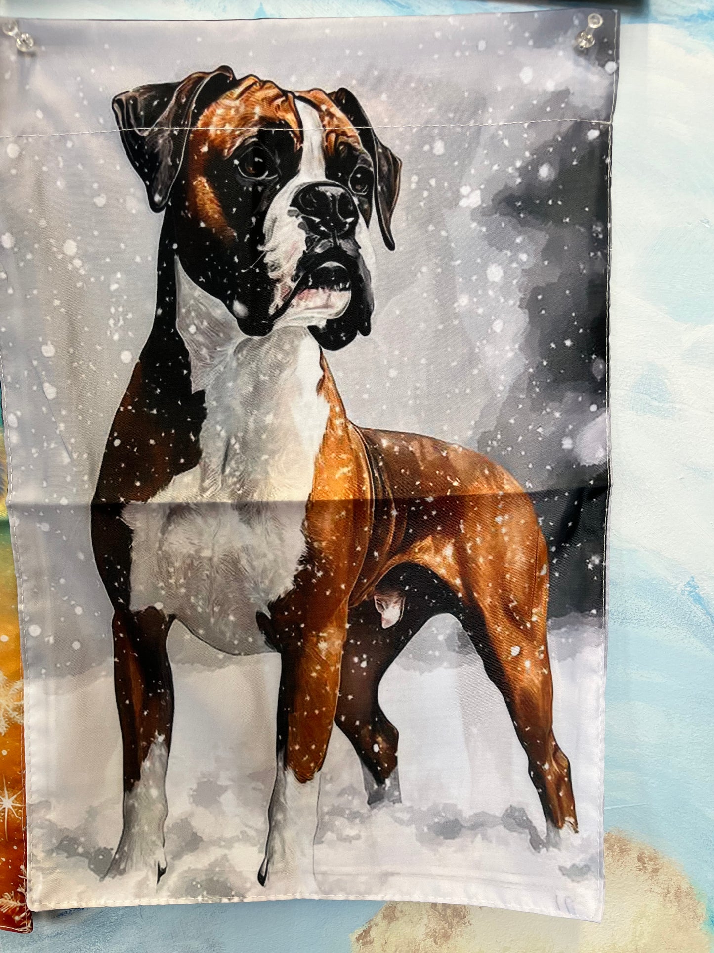 Winter Boxer Garden Flag