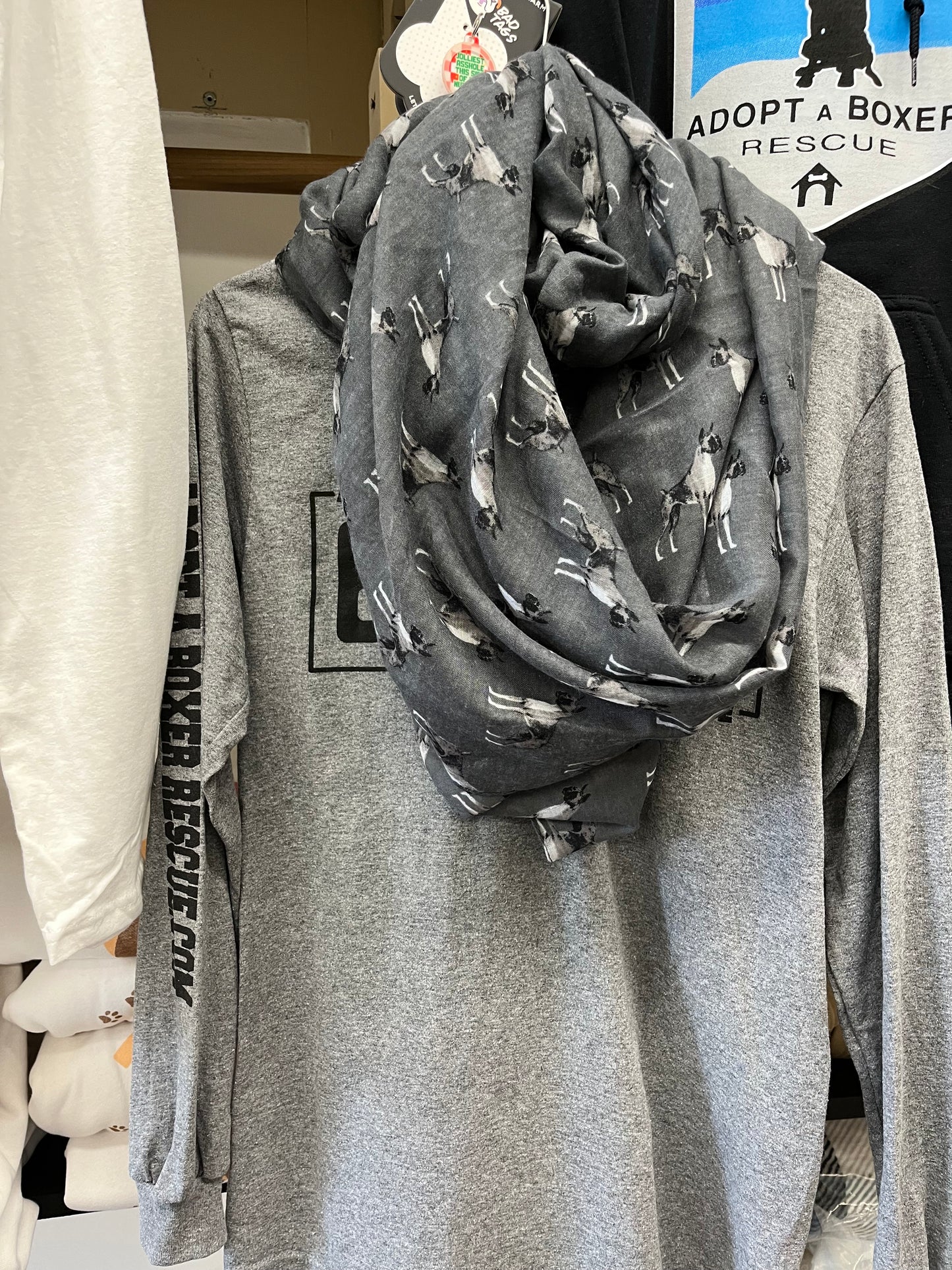 Scarf-Infinity Scarf light grey with boxers