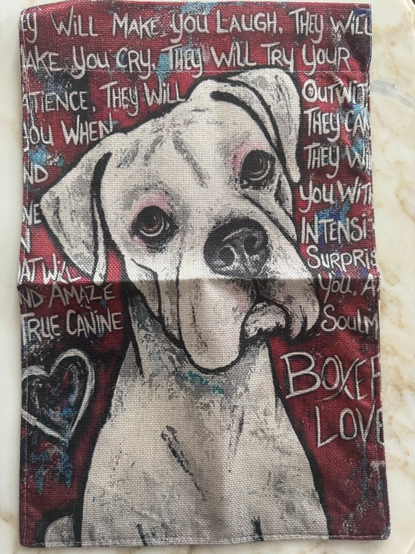 White Boxer Garden Flag