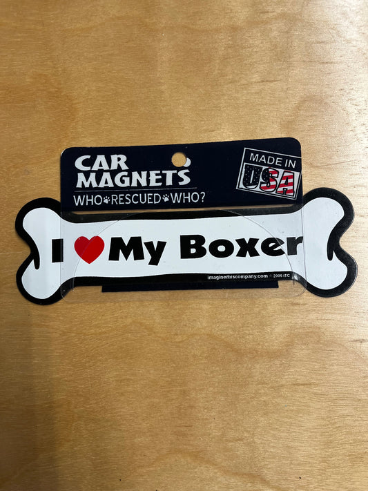 I ❤️ my boxer car magnet