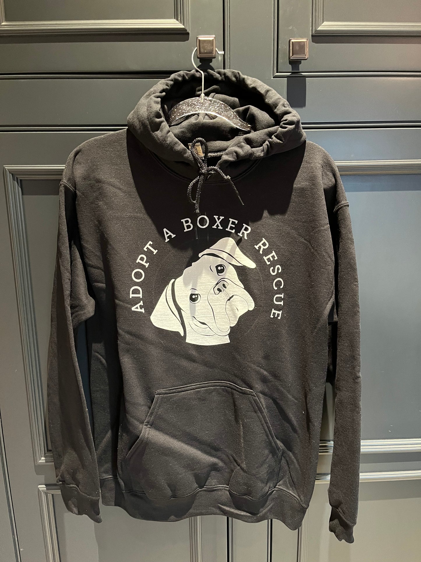 White Boxer Hoodie in Black