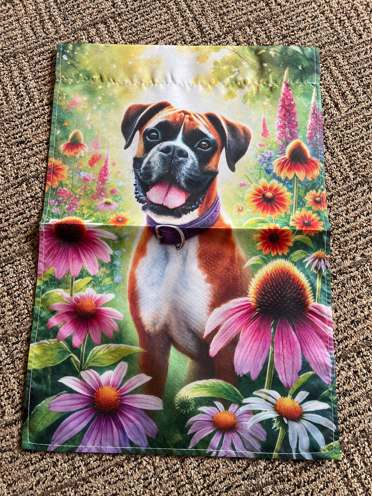 Garden flag with fawn boxer