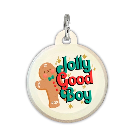HOLIDAY COLLAR CHARM- JOLLY GOOD BOY