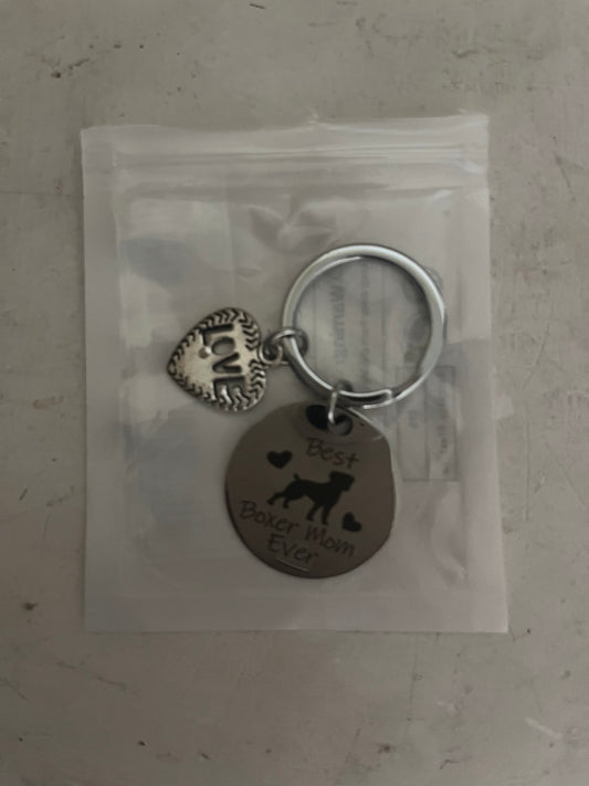 Best boxer mom ever charm set