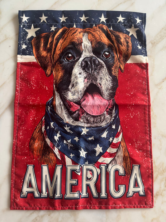 America Boxer Garden Flag