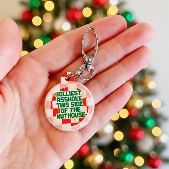 HOLIDAY COLLAR CHARM- JOLLIEST ***HOLE IN THE NUT HOUSE