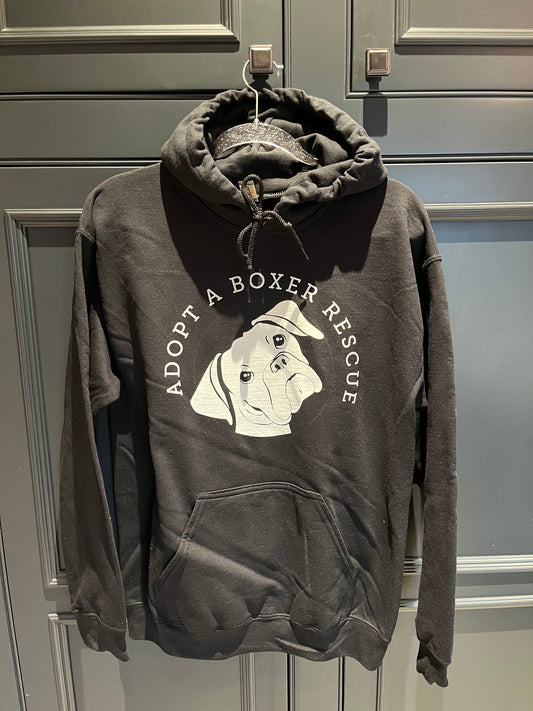 White Boxer Hoodie in Black