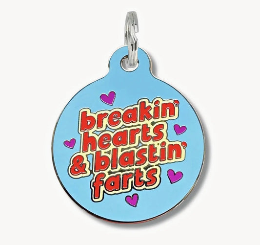 NEW ITEM Breaking Hearts & Blasting Farts Bad Dog Tag (QR coded)