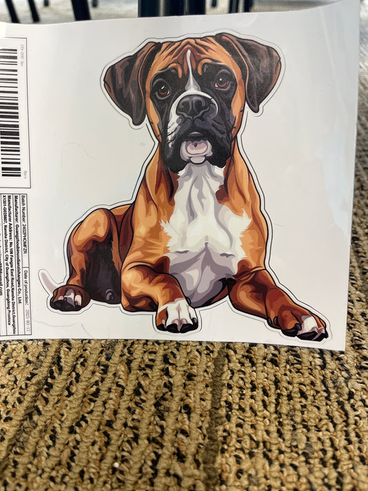 Boxer laying down sticker