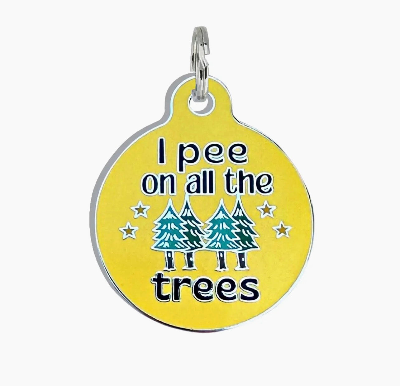 NEW ITEM I PEE ON TREES Bad Dog Tags (QR coded)
