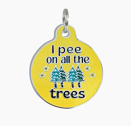 NEW ITEM I PEE ON TREES Bad Dog Tags (QR coded)