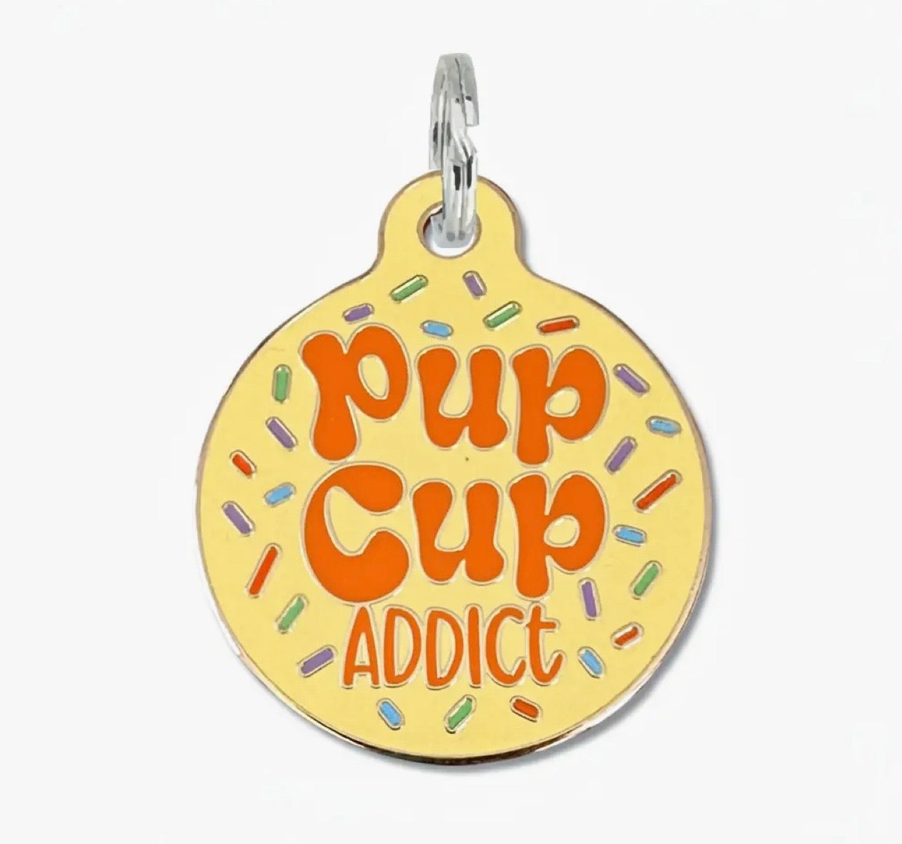 NEW ITEM PUP CUP ADDICT Bad Dog Tags (QR coded)
